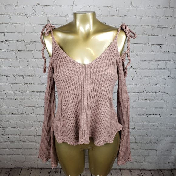 PacSun Sweaters - Pacsun LA HEART Knit Tie Up Brown Sweater